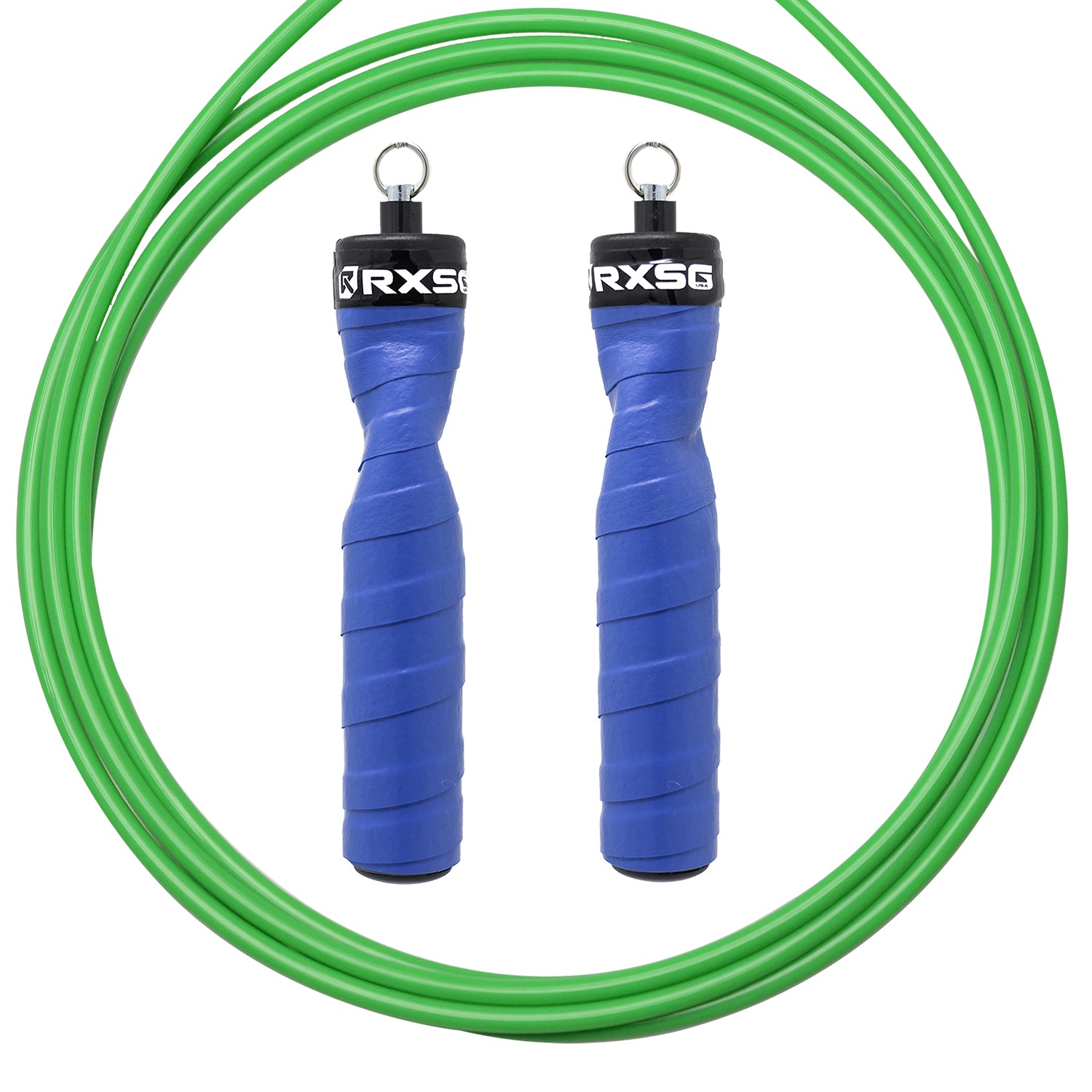 RXSG Original Rx Jump Rope Bionic Blue with Green Buff Cable