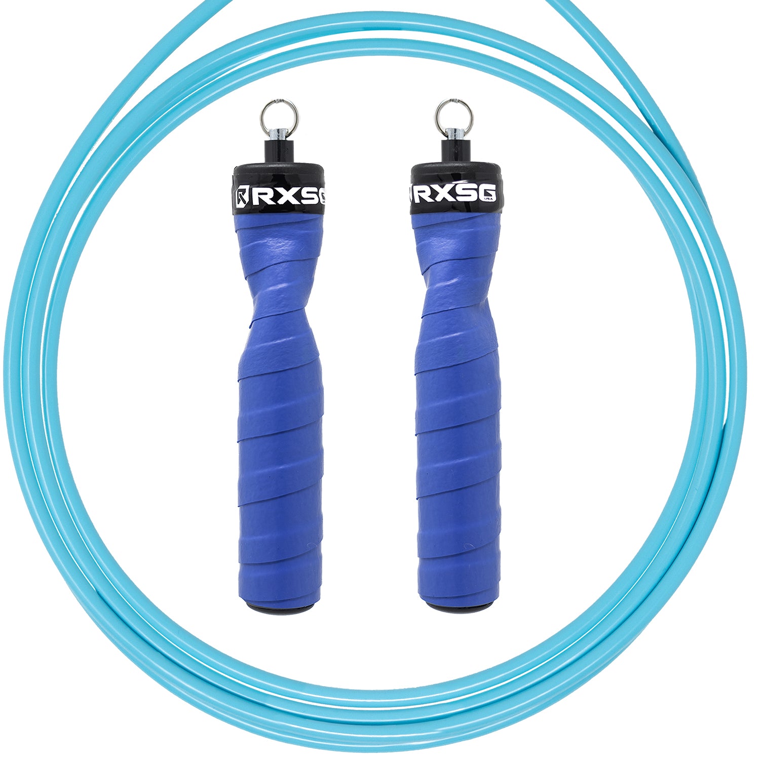 RXSG Original Rx Jump Rope Bionic Blue with Teal Buff Cable