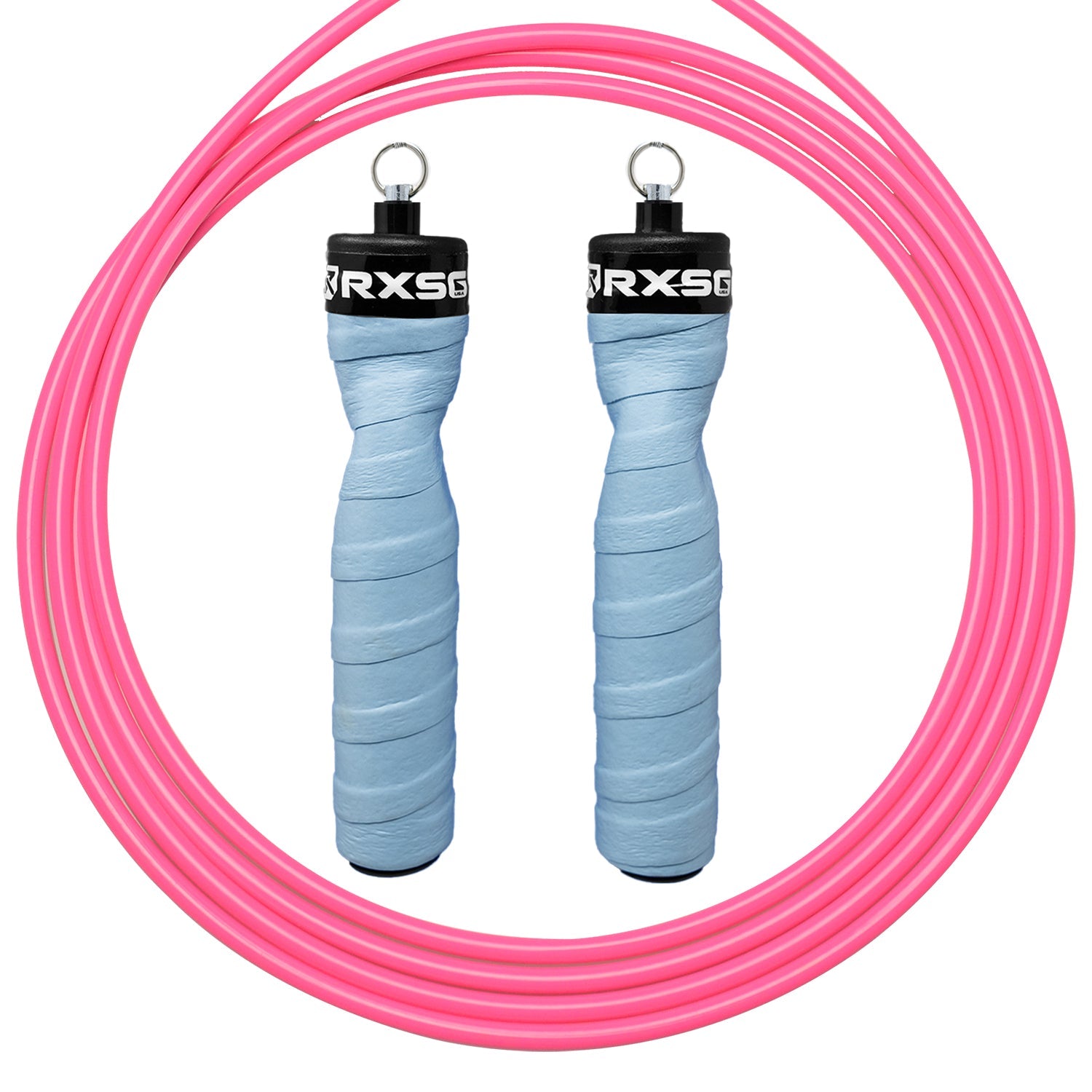 RXSG Rx Original CustomFit Pink Jump Rope with Blue Buff Cable