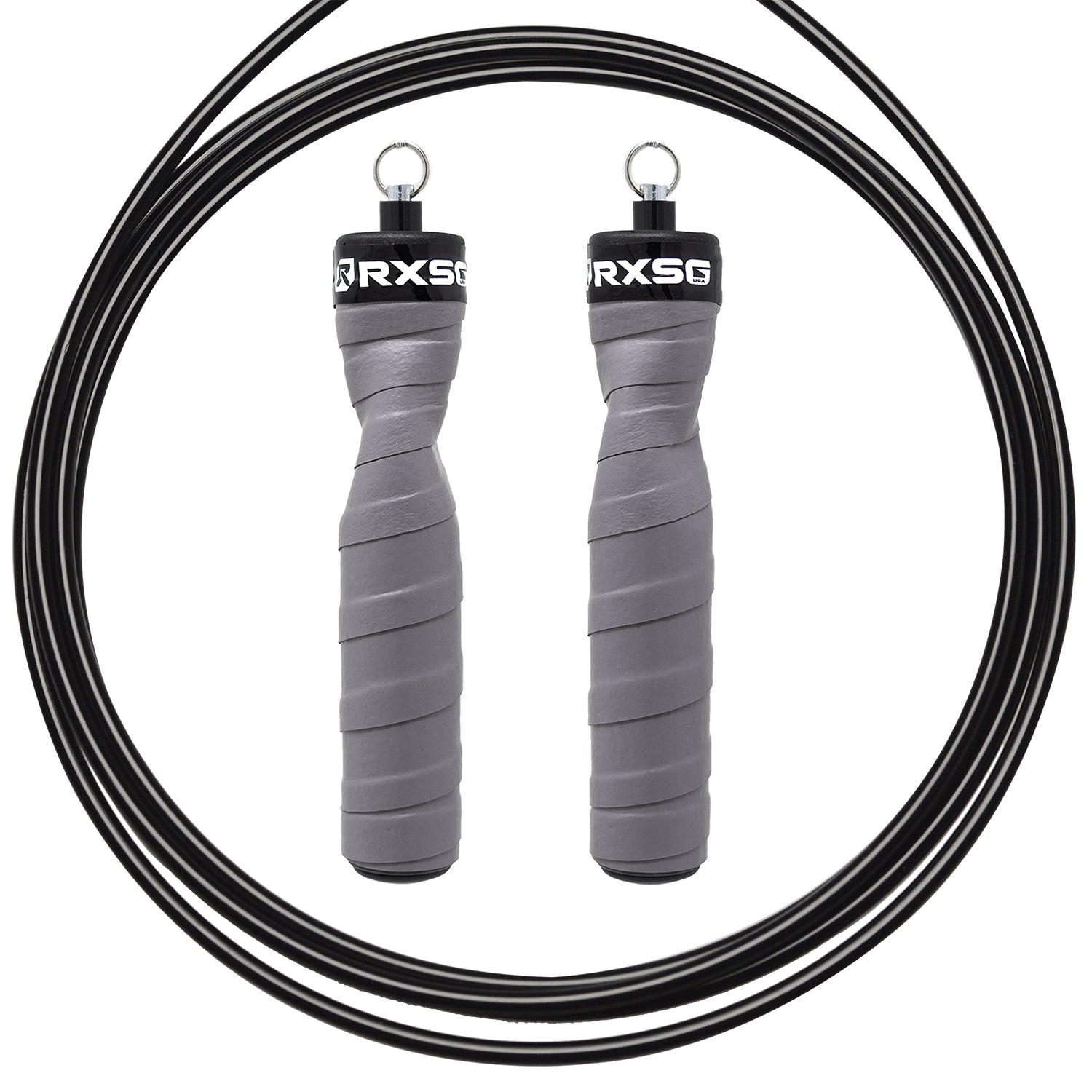 RXSG Original Rx Jump Rope Gauntlet Gray with Black Buff Cable