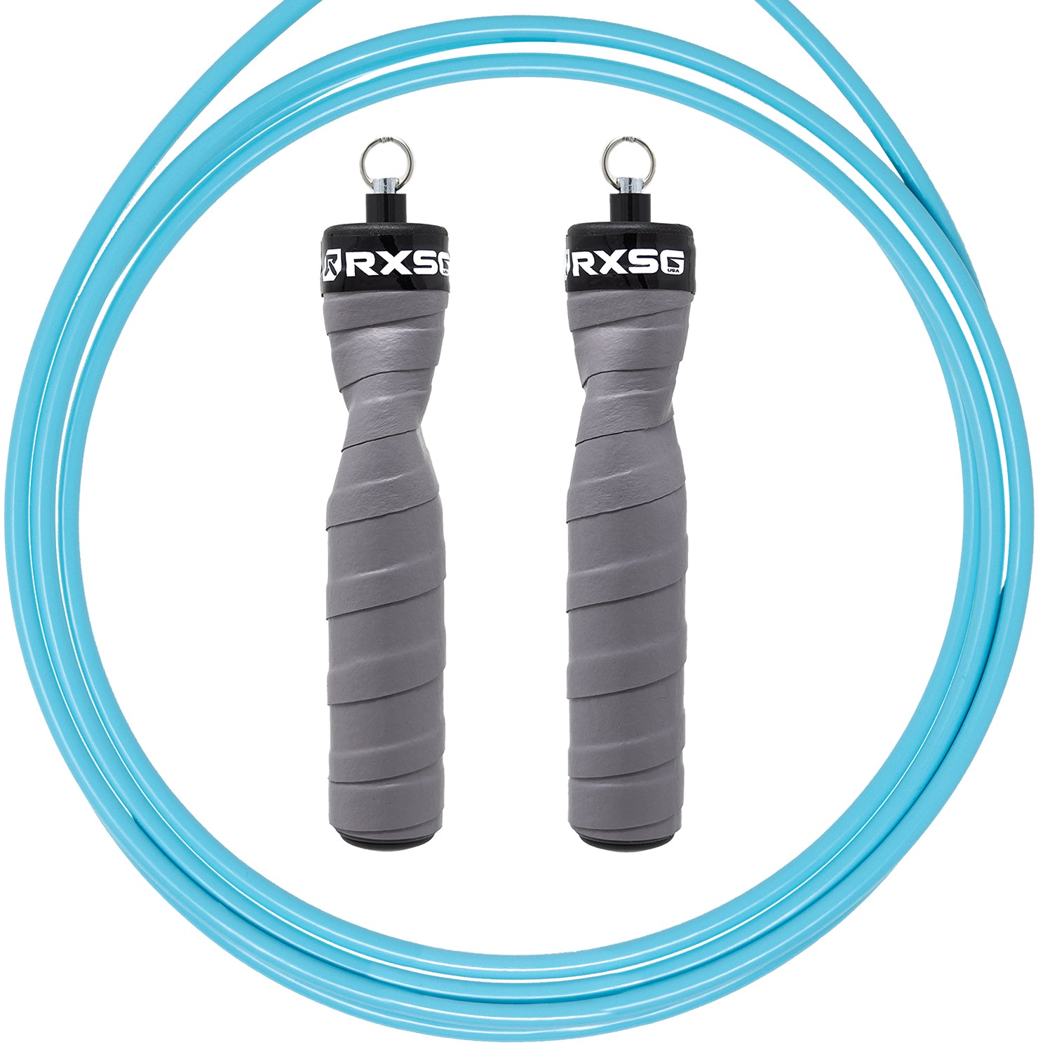 RXSG Original Rx Jump Rope Gauntlet Gray with Teal Buff Cable