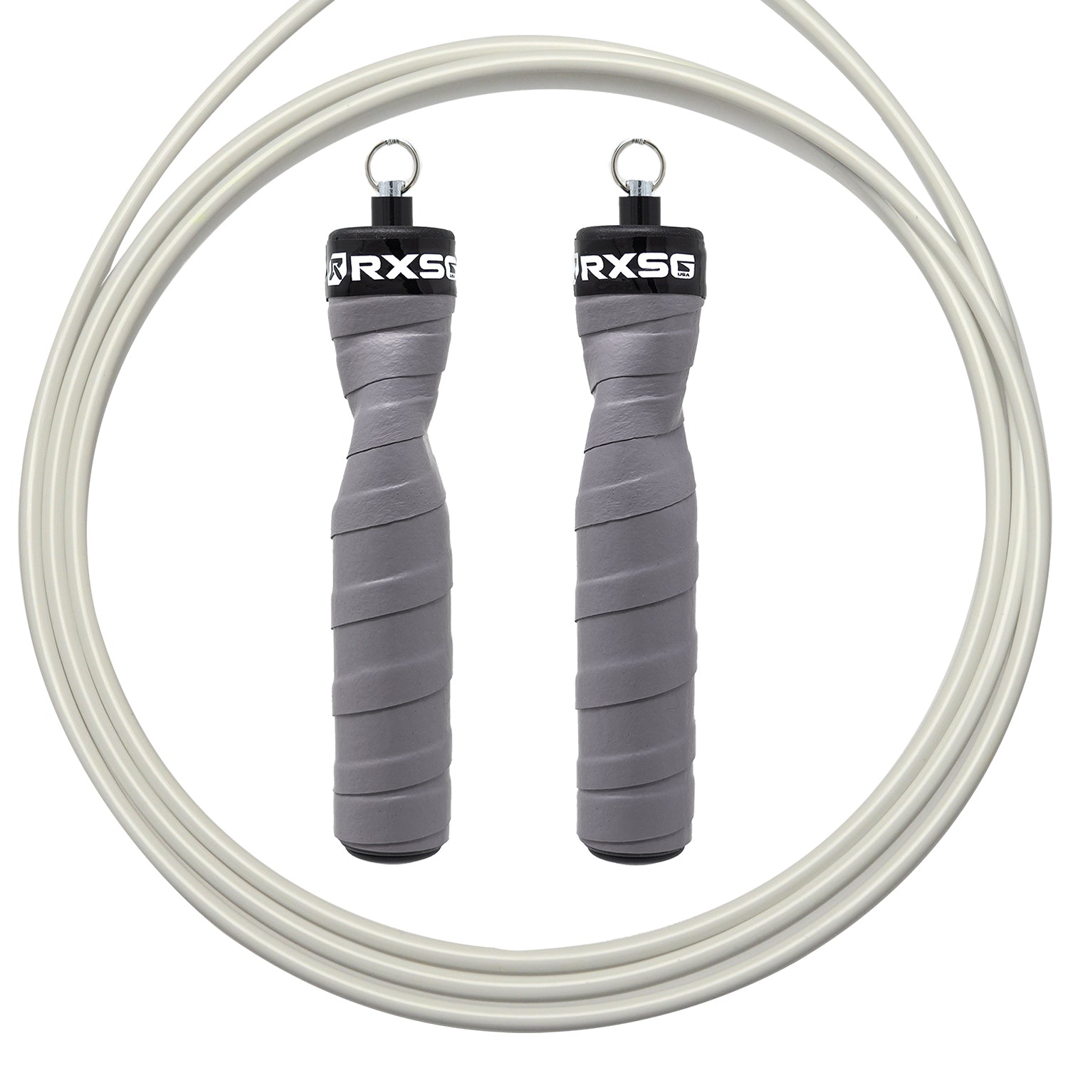RXSG Original Rx Jump Rope Gauntlet Gray with White Buff Cable