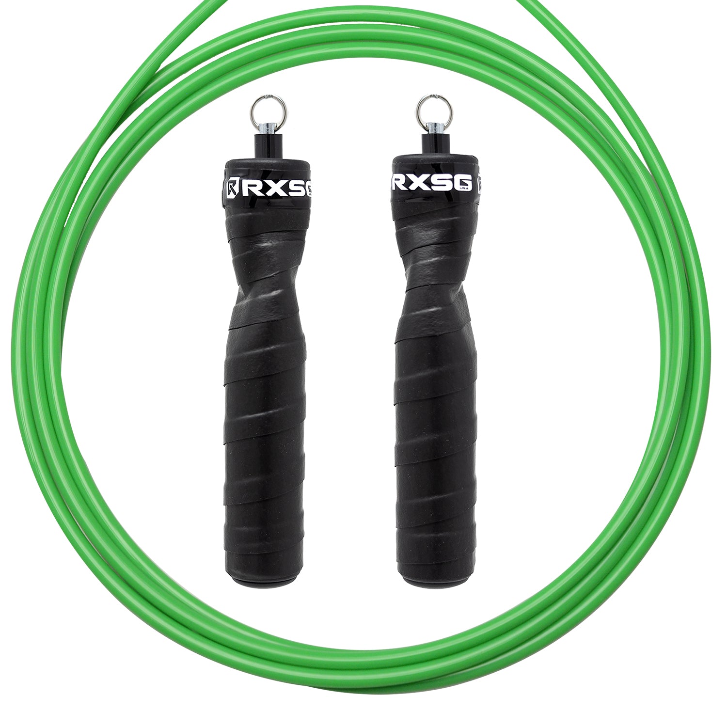RXSG_CustomFit_Black_Jump_Rope_with_Green_Buff_Cable