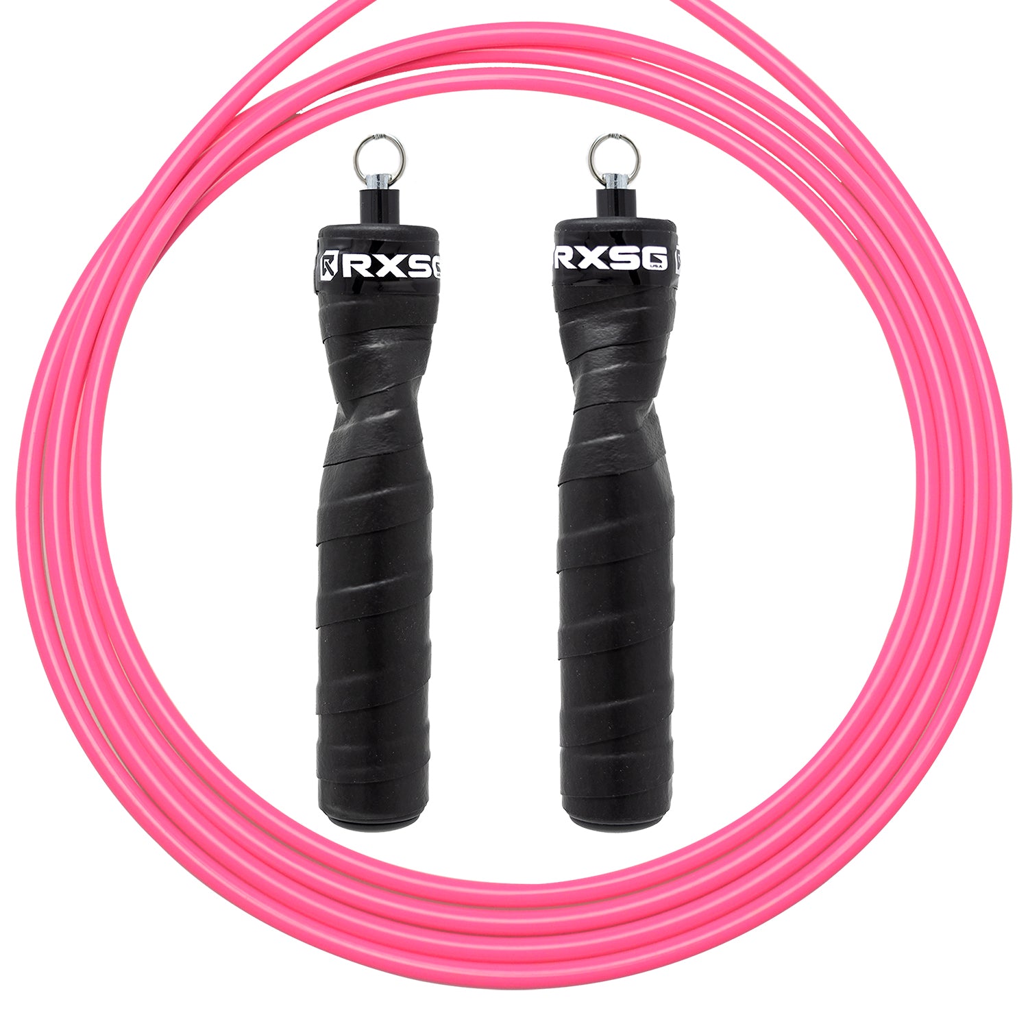 RXSG_CustomFit_Black_Jump_Rope_with_Pink_Buff_Cable