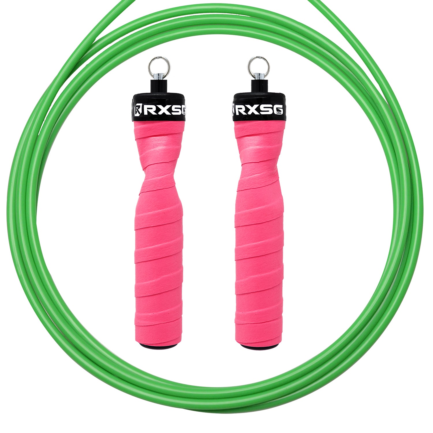 RXSG Original Rx Jump Rope Poppin Pink with Green Buff Cable