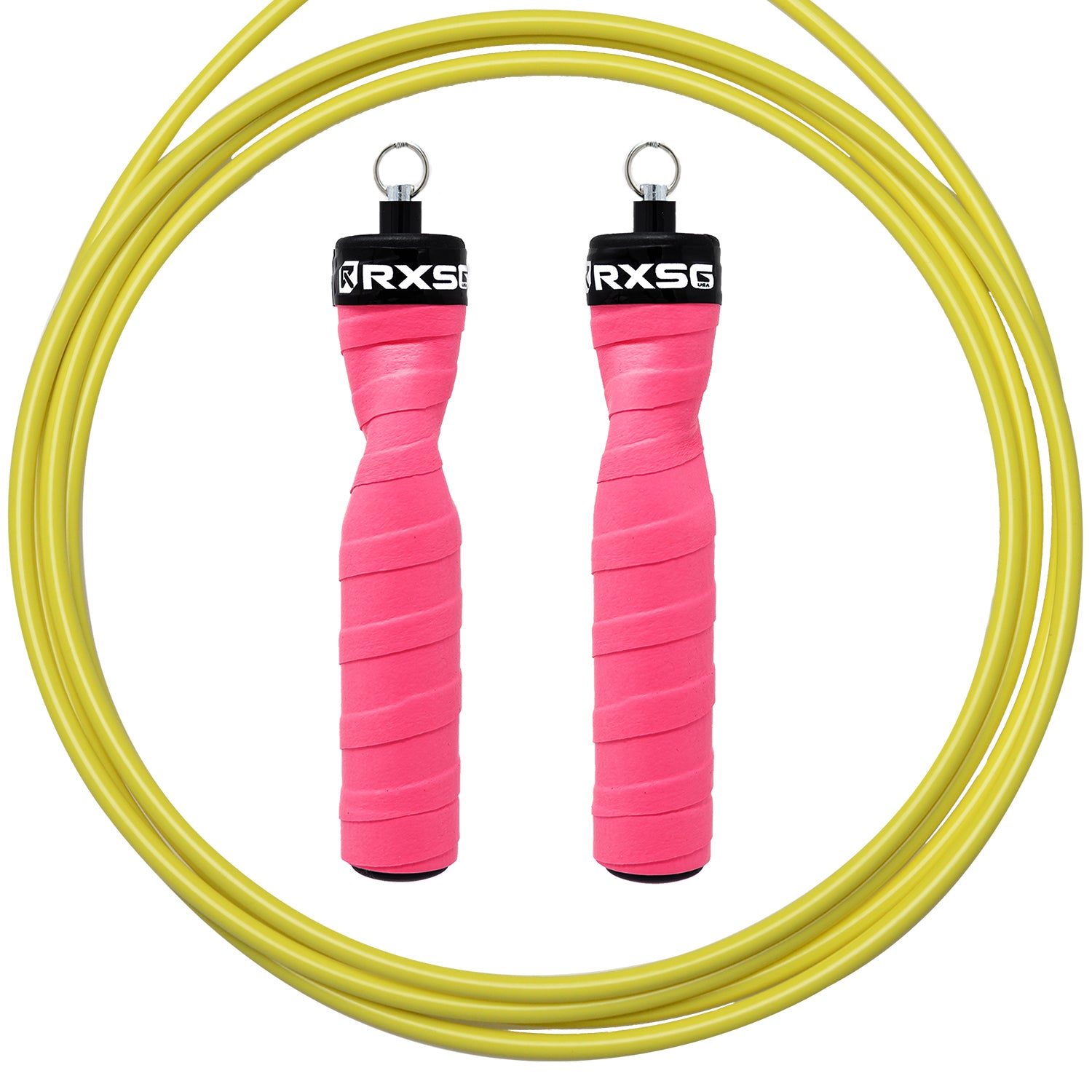 RXSG Original Rx Jump Rope Poppin Pink with Yellow Buff Cable