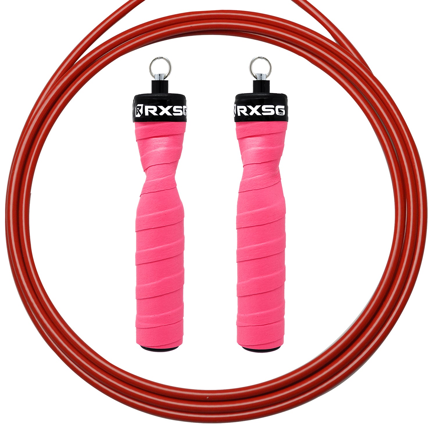RXSG Original Rx Jump Rope Poppin Pink with Red Buff Cable