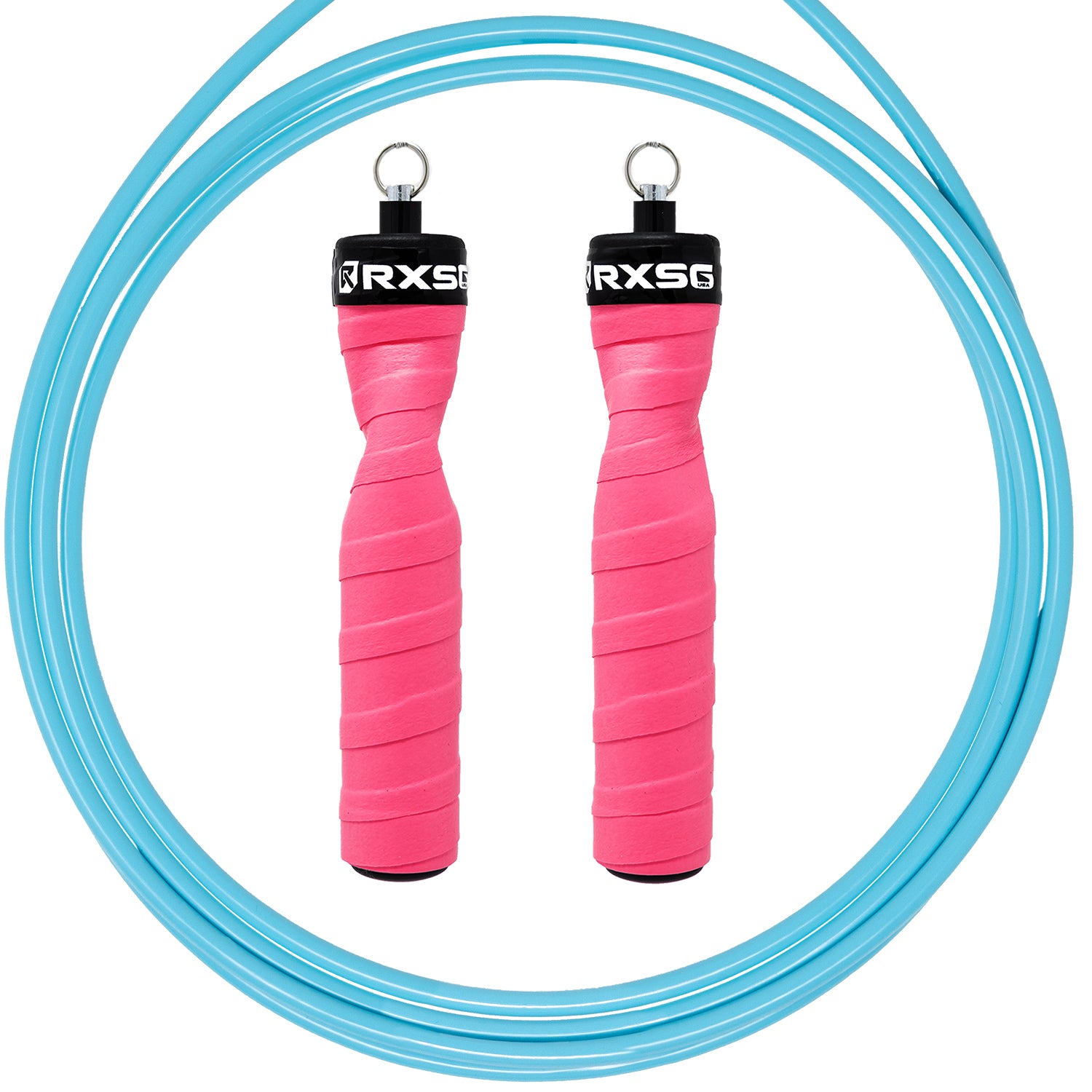 RXSG Original Rx Jump Rope Poppin Pink with Teal Buff Cable