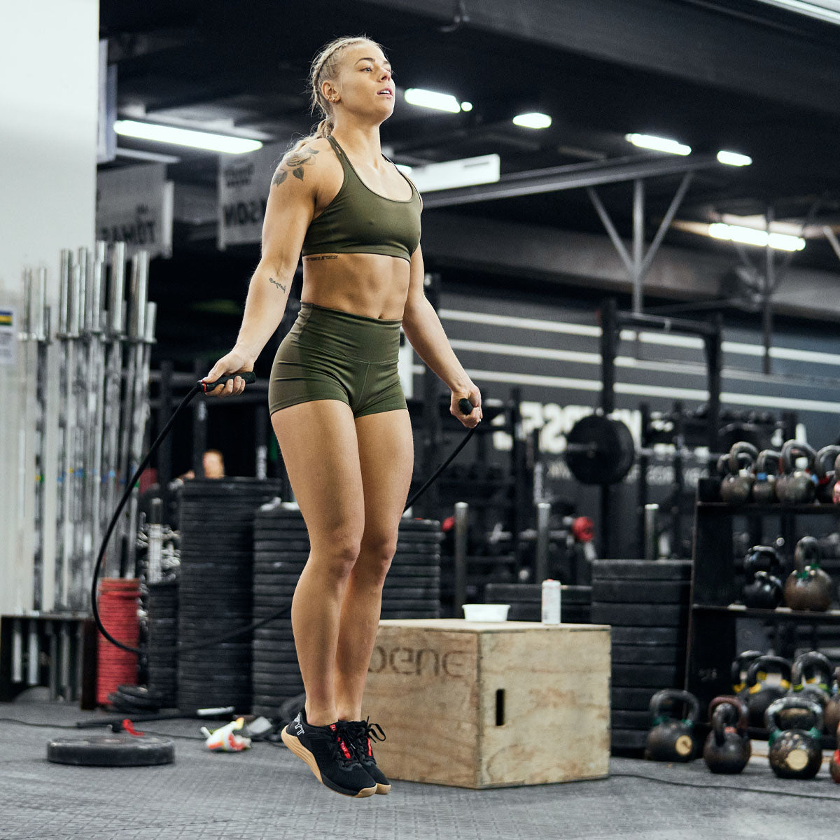 RXSG Drag Jump Rope used by CrossFit athlete Sola Sigurdardottir