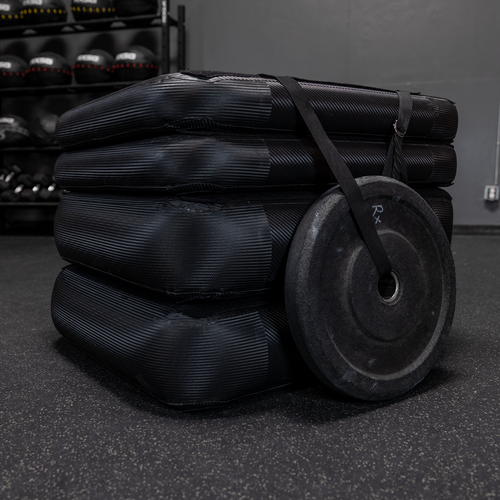 RXSG Air Jumping Box on Gym floor Size View held down by weight plate