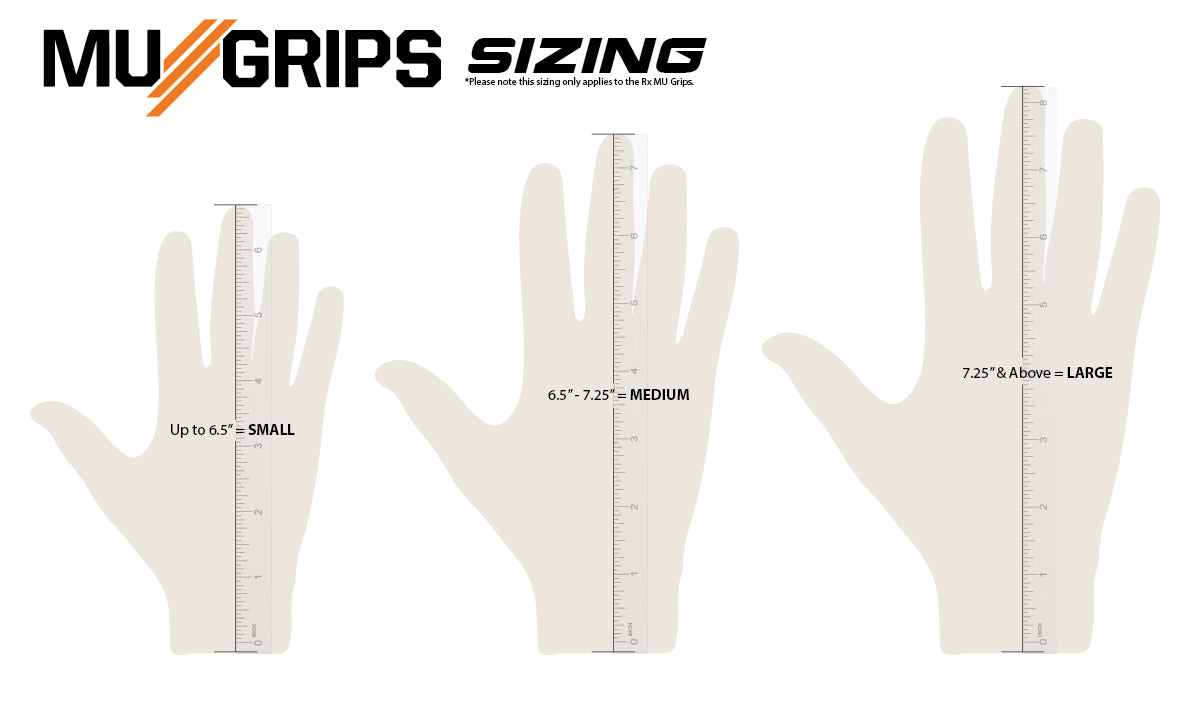 RXSG MU Hand Grips Sizing Chart