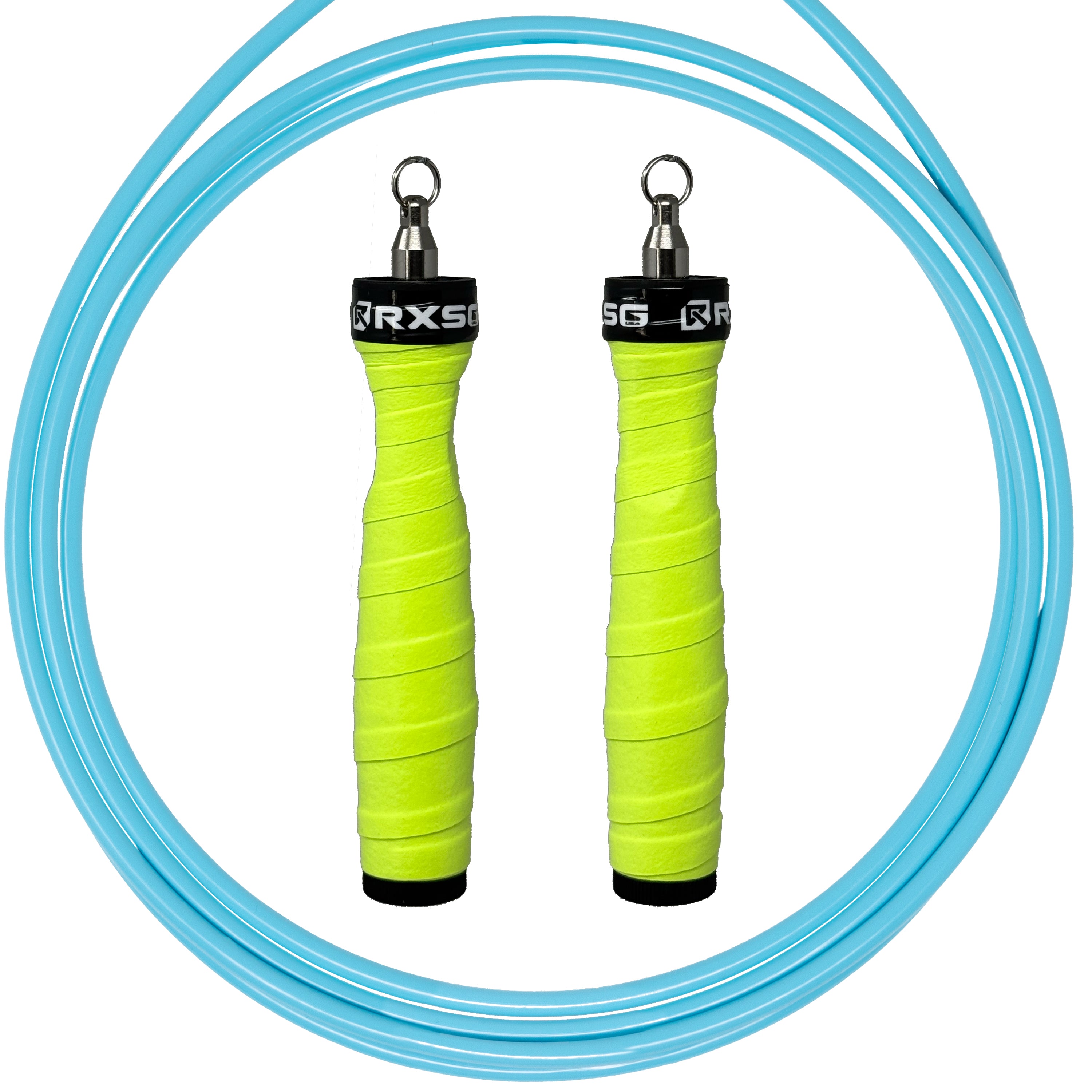 RXSG Rx Jump Rope 2.0 Custom Limelight with Teal Cable