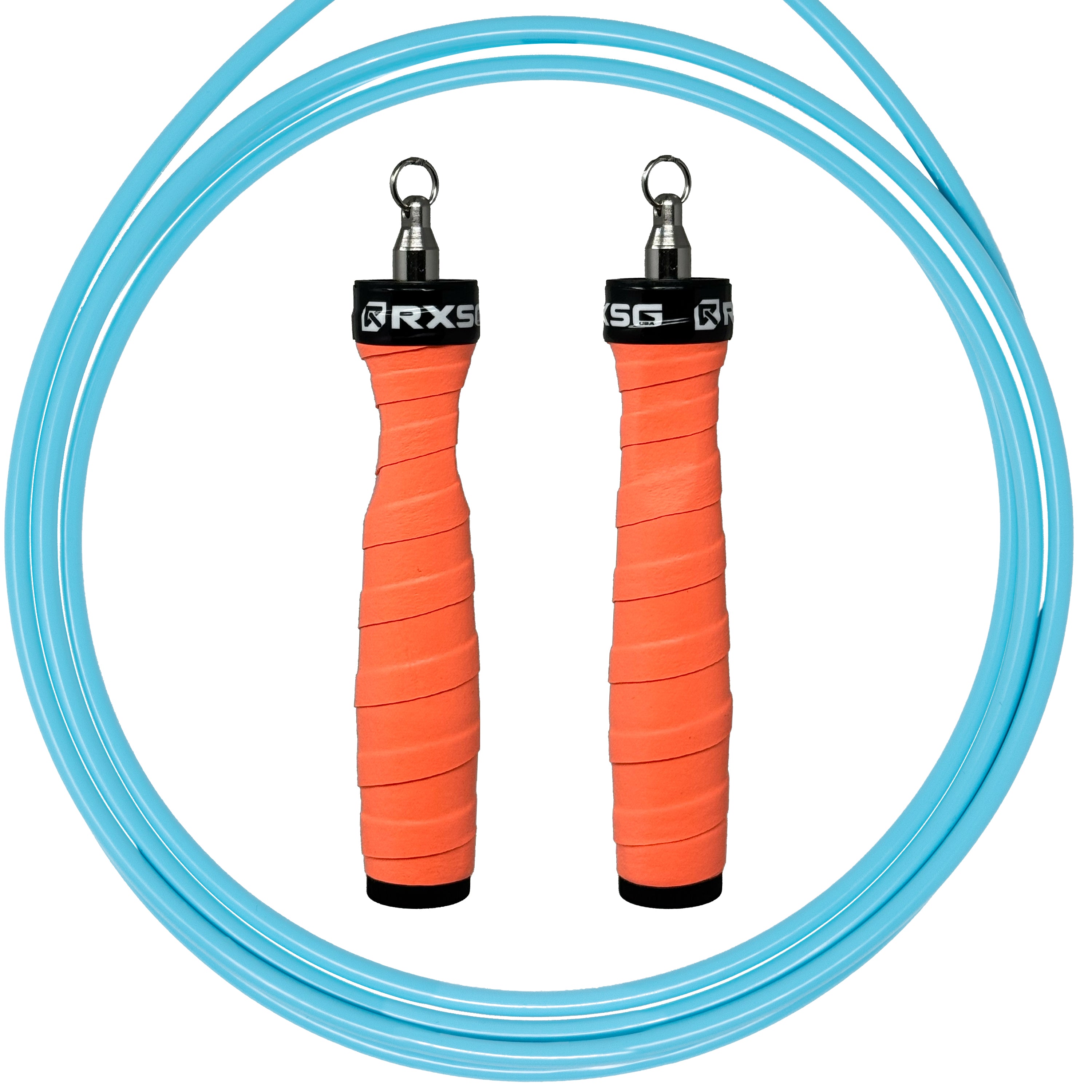 RXSG Rx Jump Rope 2.0 Custom Outrageous Orange with Teal Cable