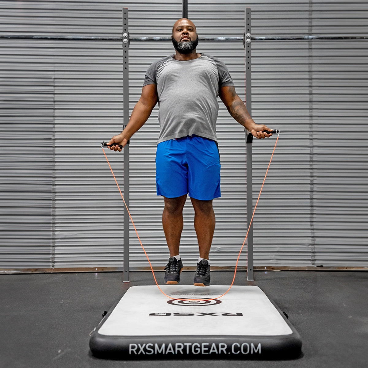 Rx Smart Gear Air Mat used to improve jump rope jumping skills