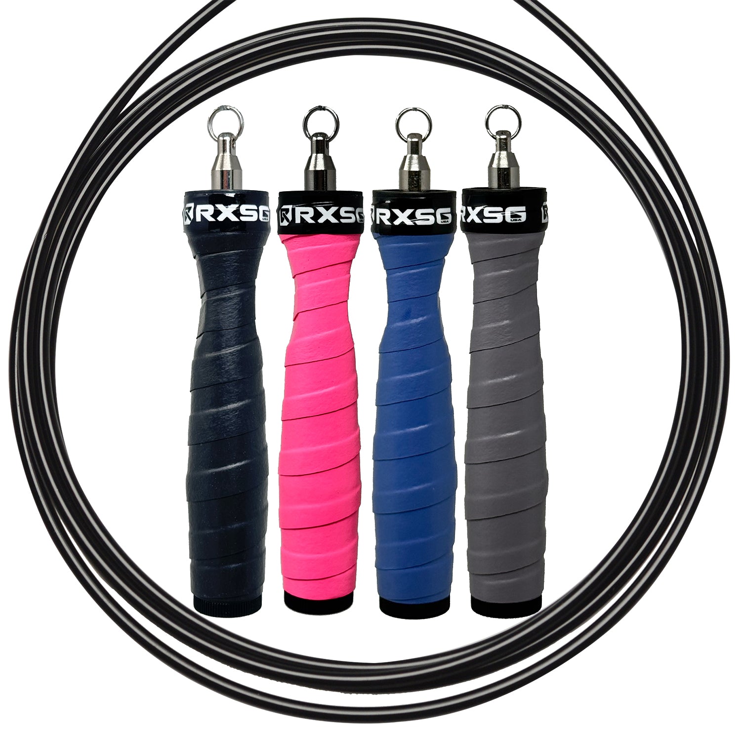 Rx_Jump_Rope_2.0_Black_Handles_and_Four Color_Cables