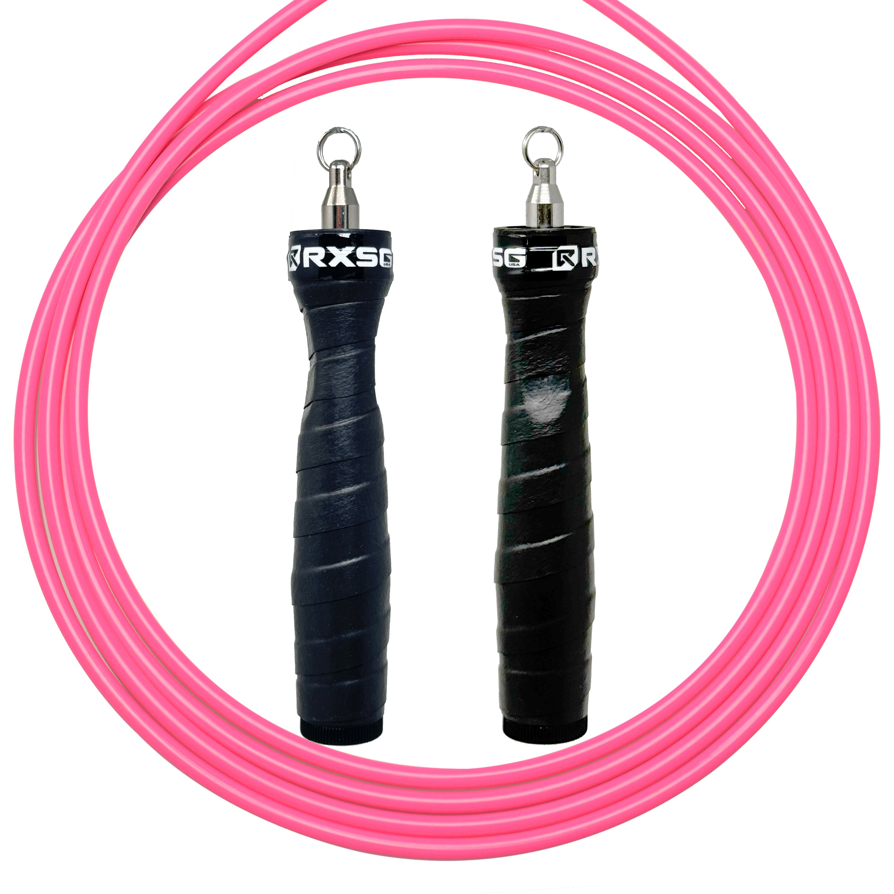 Rx Jump Rope 2.0 Black Handles with Neon Pink Cable