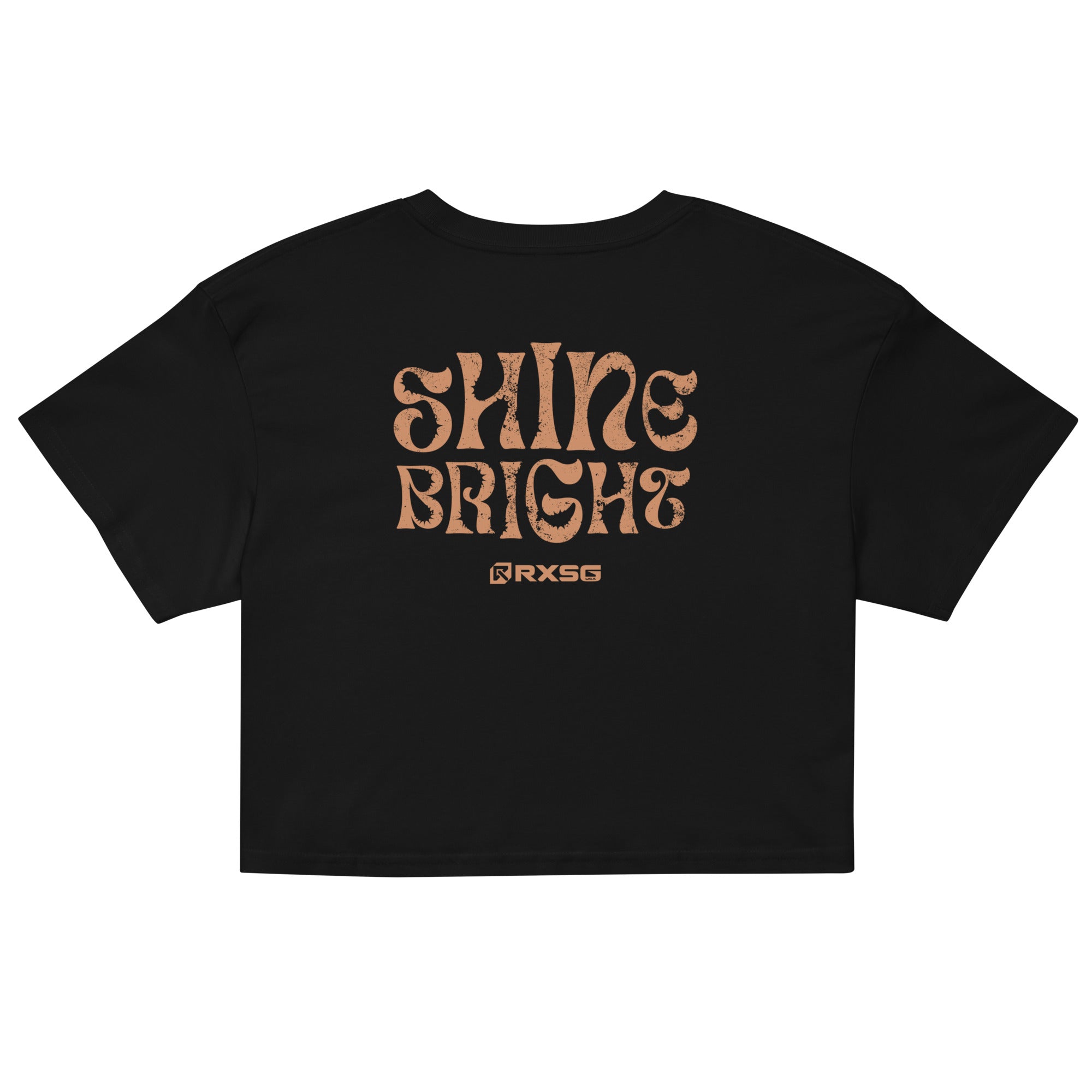 Shine bright tee on black crop