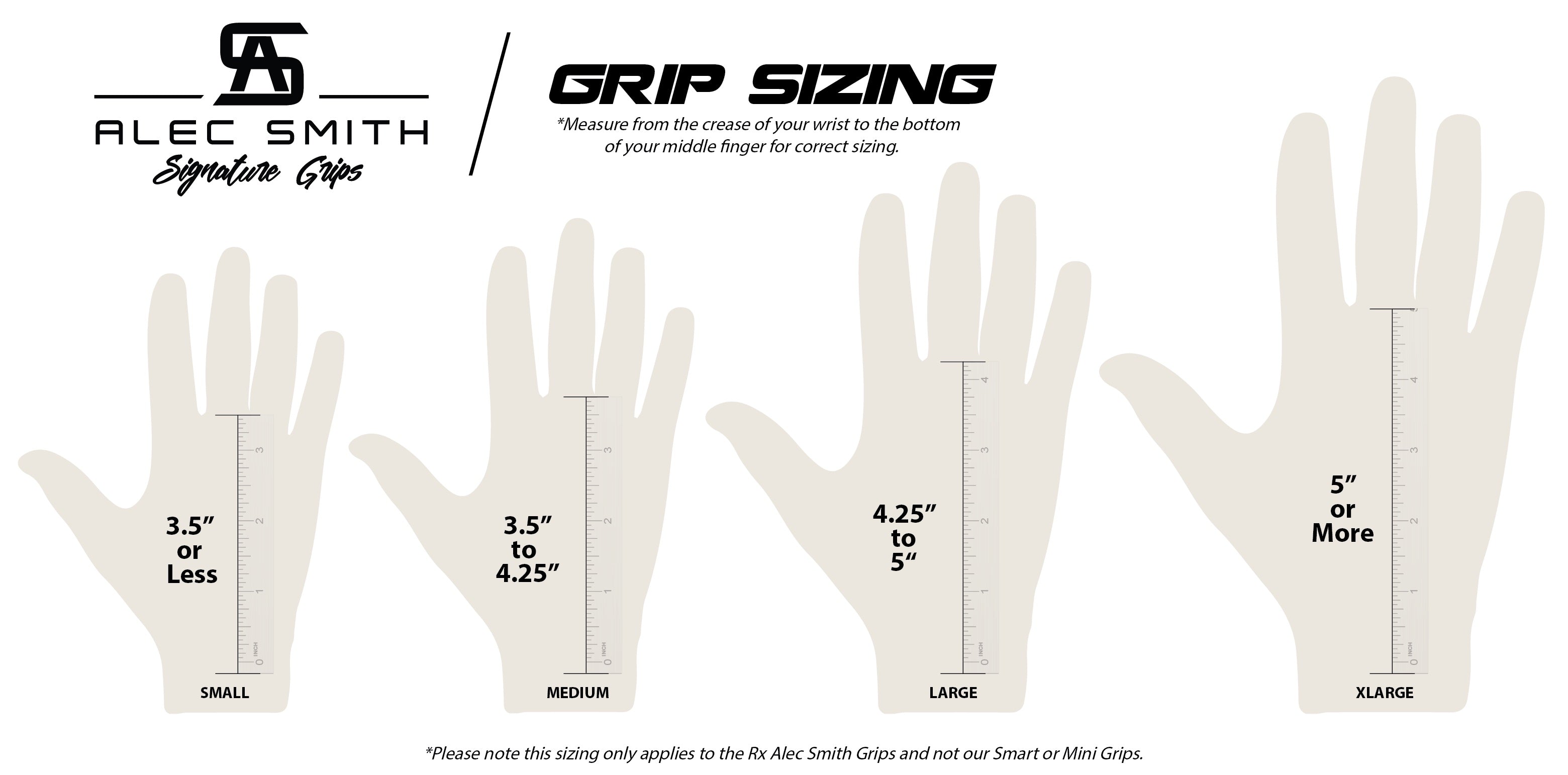 sizing chart for measuring hand for grips