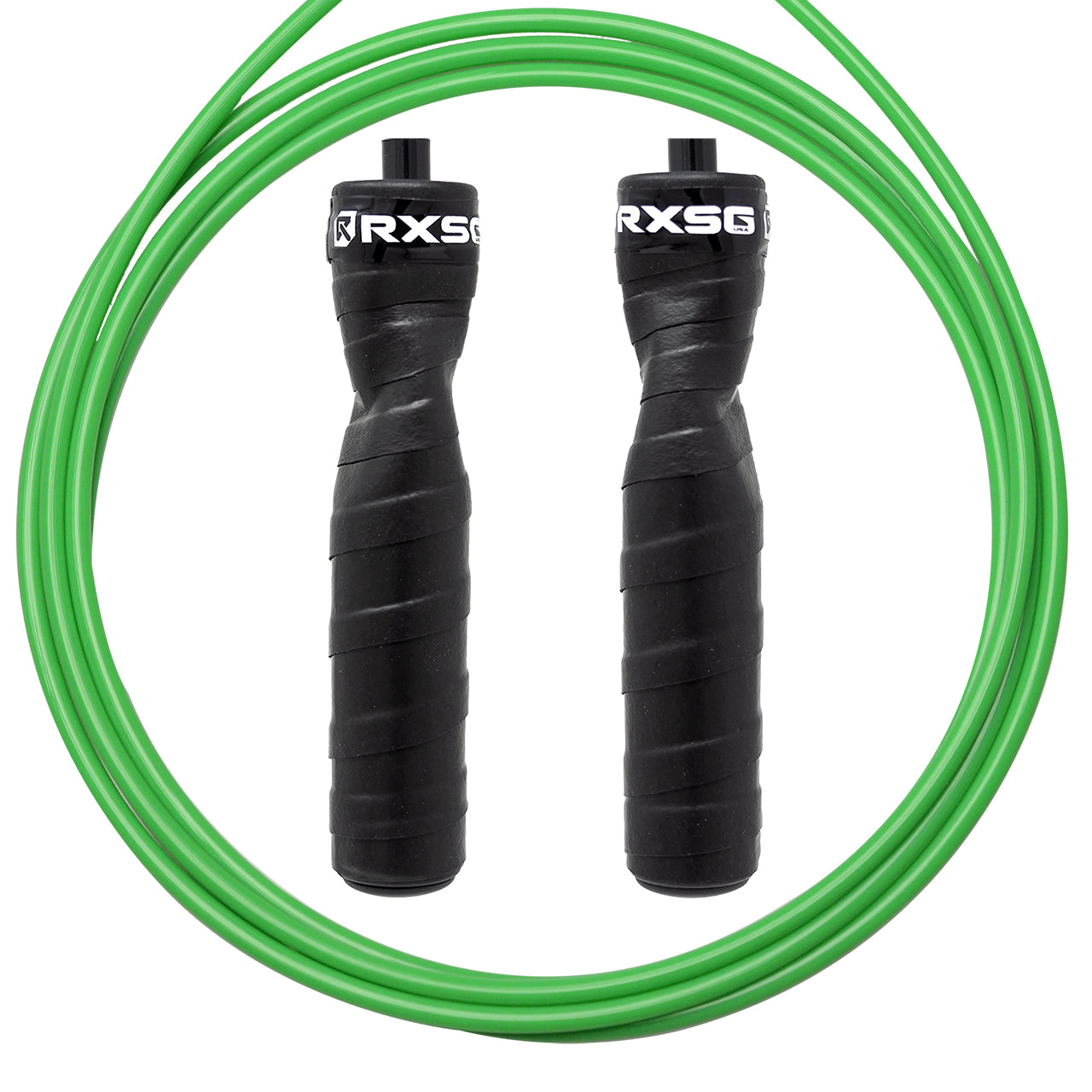 RXSG CustomFit BlackOps Jump Rope Green Cable