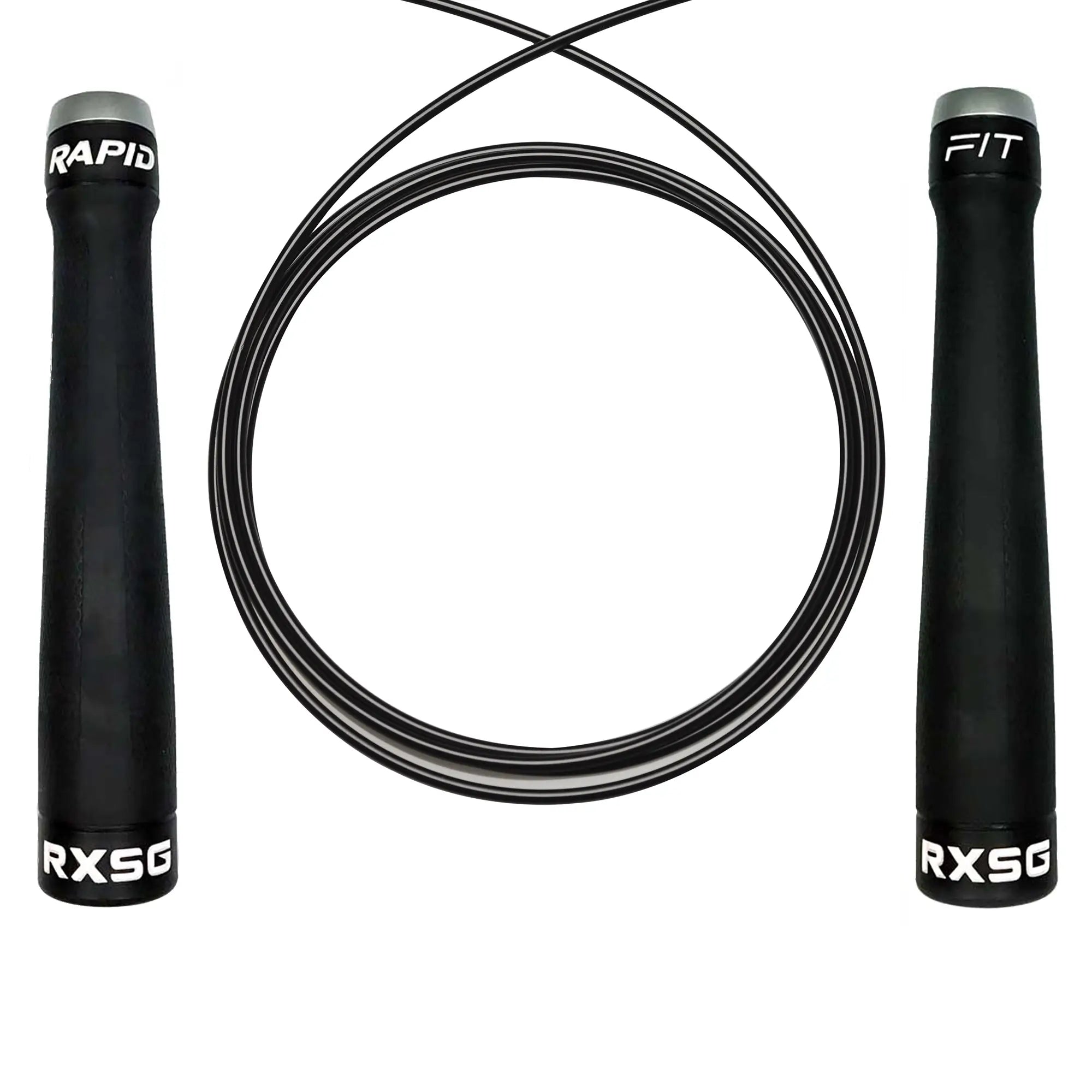 RapidFit Adjustable Jump Rope with Buff Black Cable
