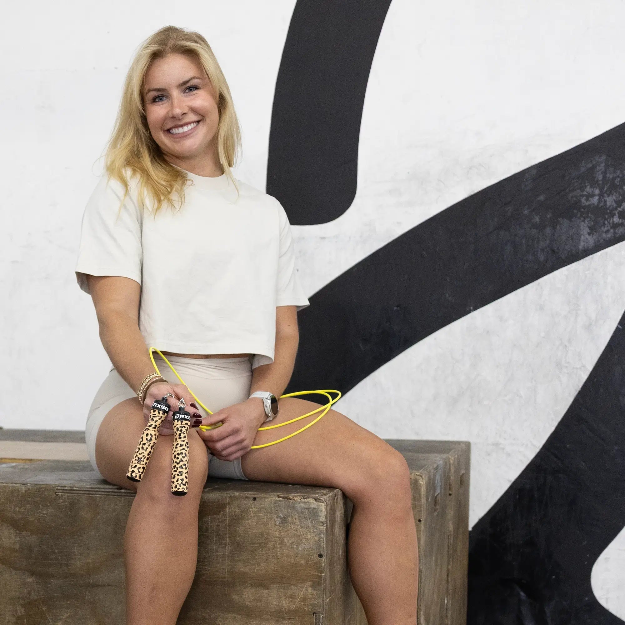CrossFit commentator and athlete Bella Martin loves the RXSG Rx Original CustomFit Leopard Print Jump Rope