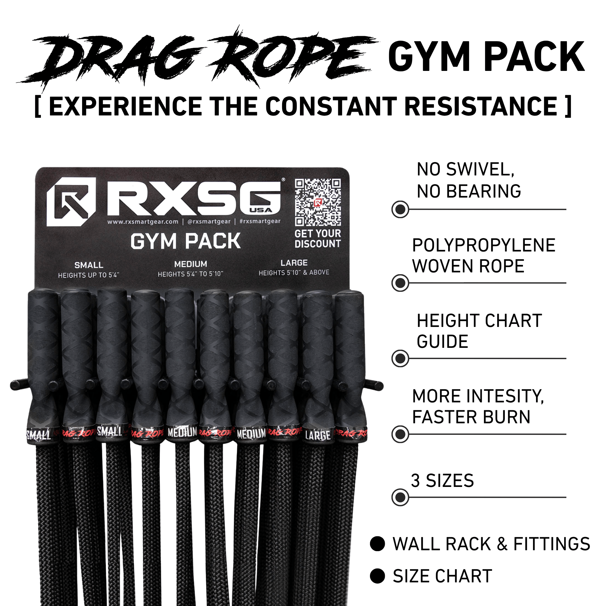 RXSG Drag Rope Gym Package Features