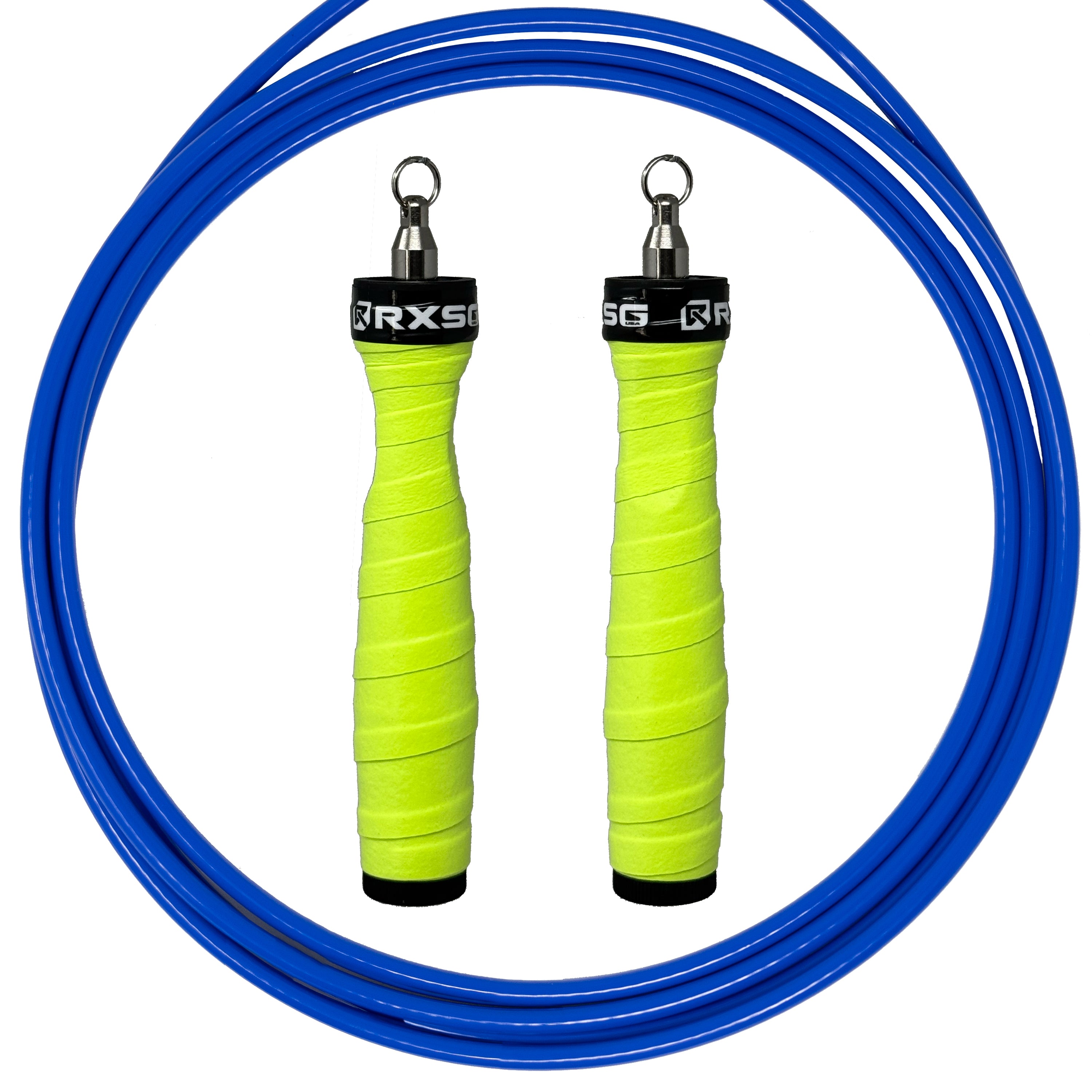 RXSG Rx Jump Rope 2.0  Custom Limelight with Blue Cable