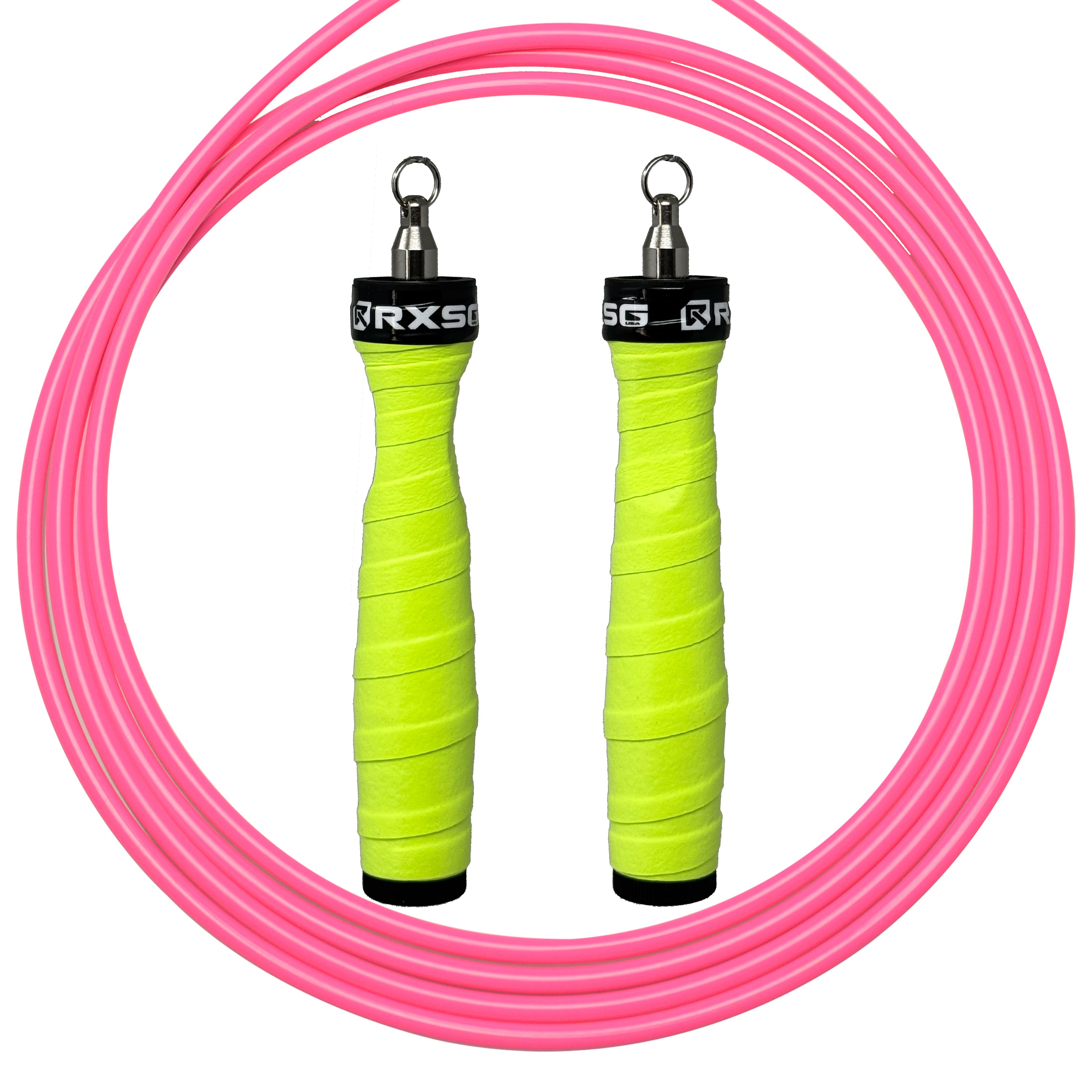 RXSG Rx Jump Rope 2.0  Custom Limelight with Neon Pink Cable