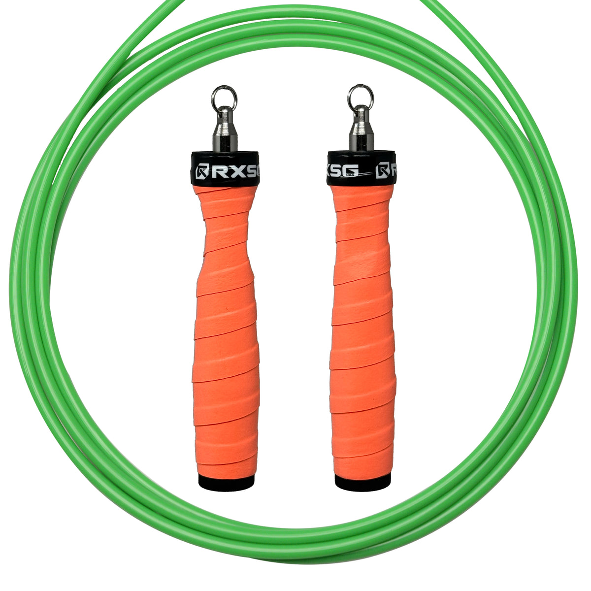 RXSG Rx Jump Rope 2.0  Custom Outrageous Orange with Neon Green Cable