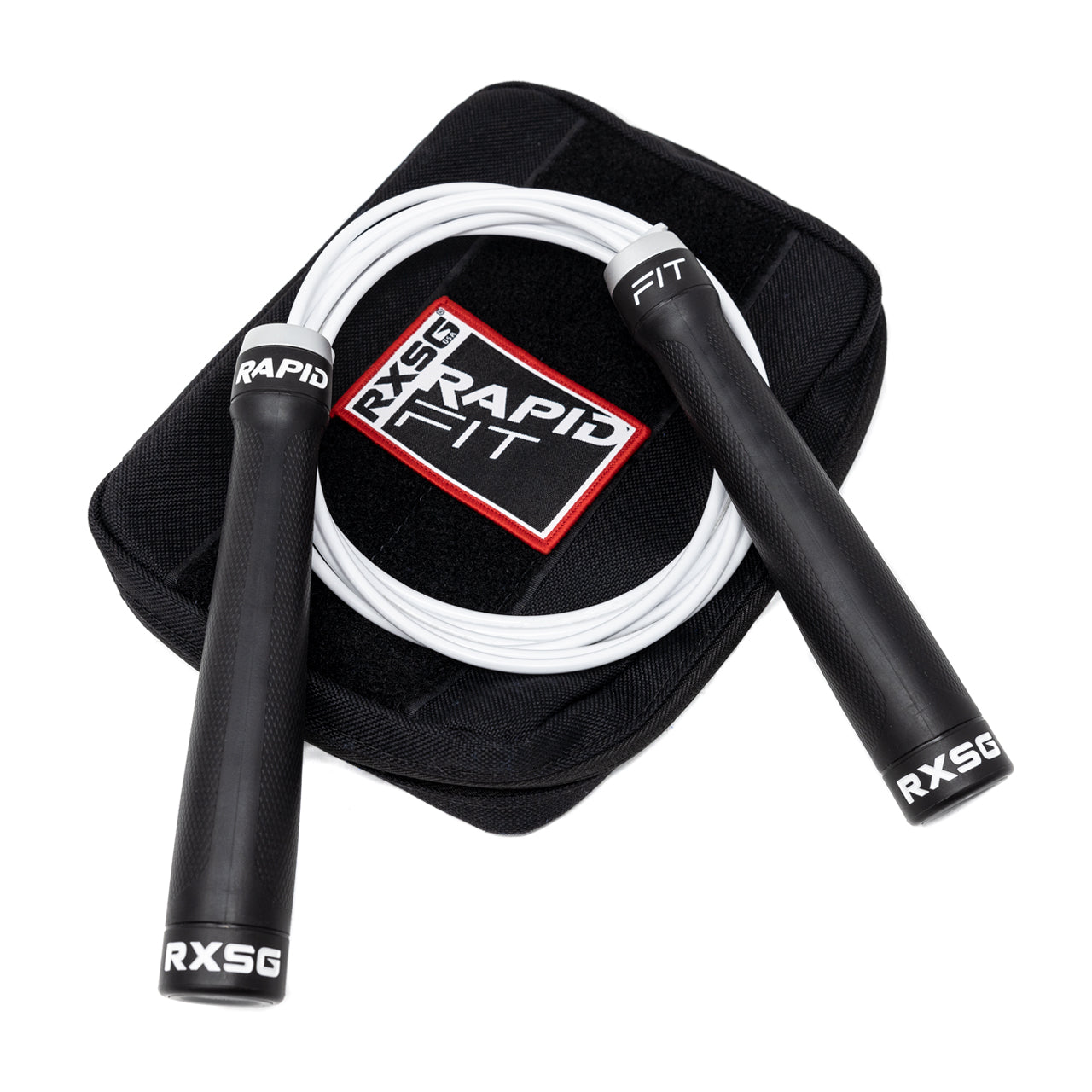 Rx Smart Gear RapidFit Jump Rope on top of case
