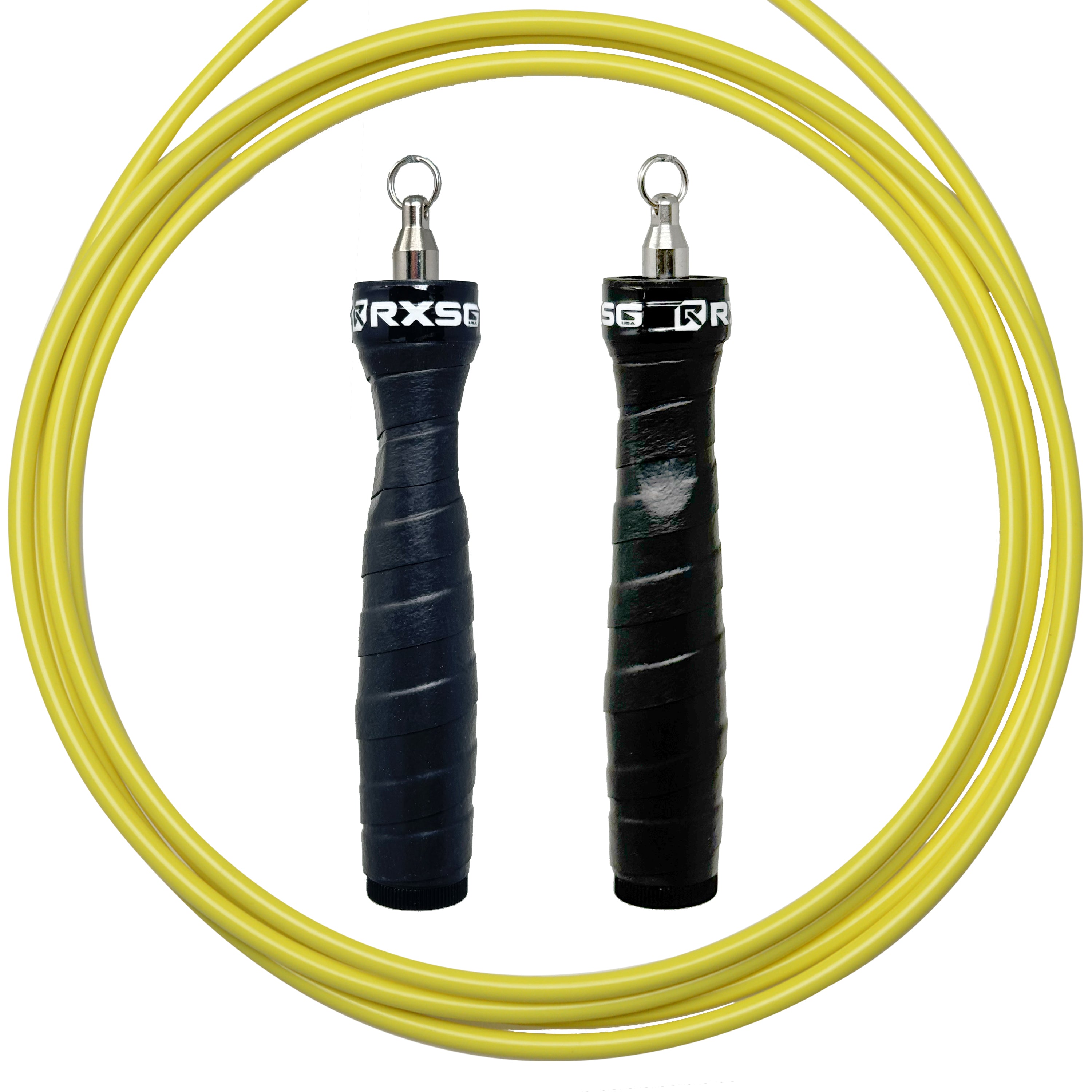 Rx Jump Rope 2.0 Black Handles with Neon Yellow Cable