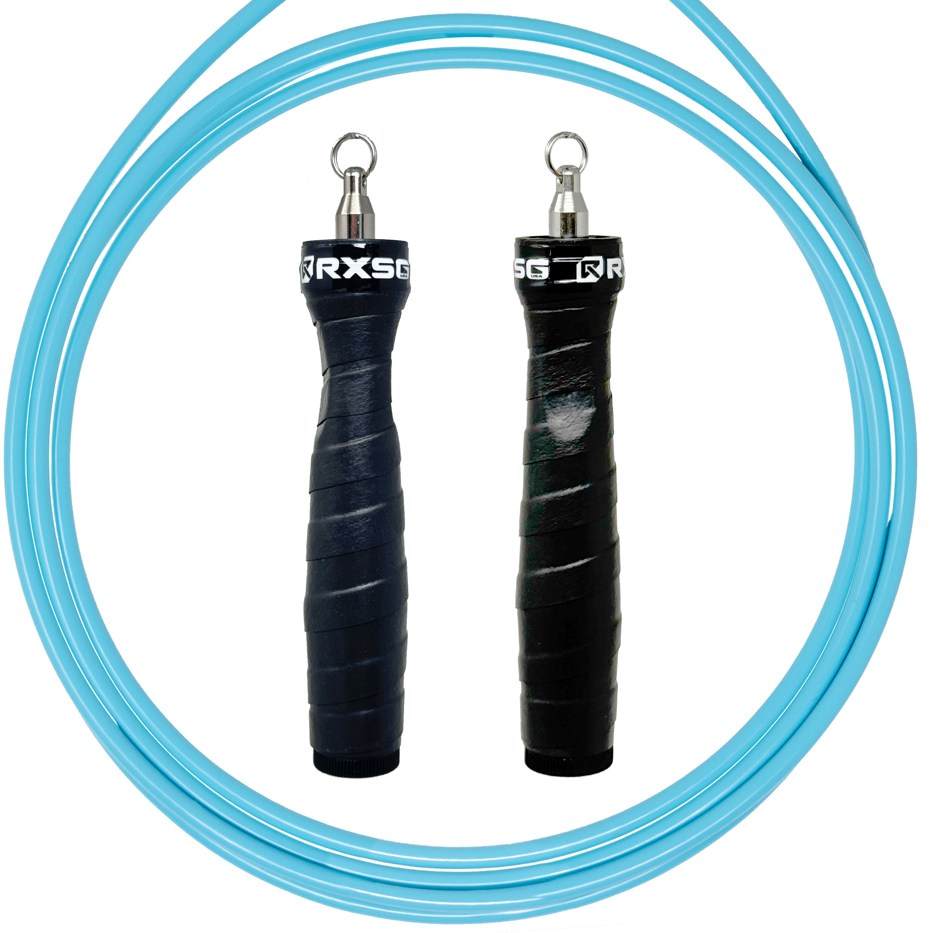 Rx Jump Rope 2.0 Black Handles with Teal Cable