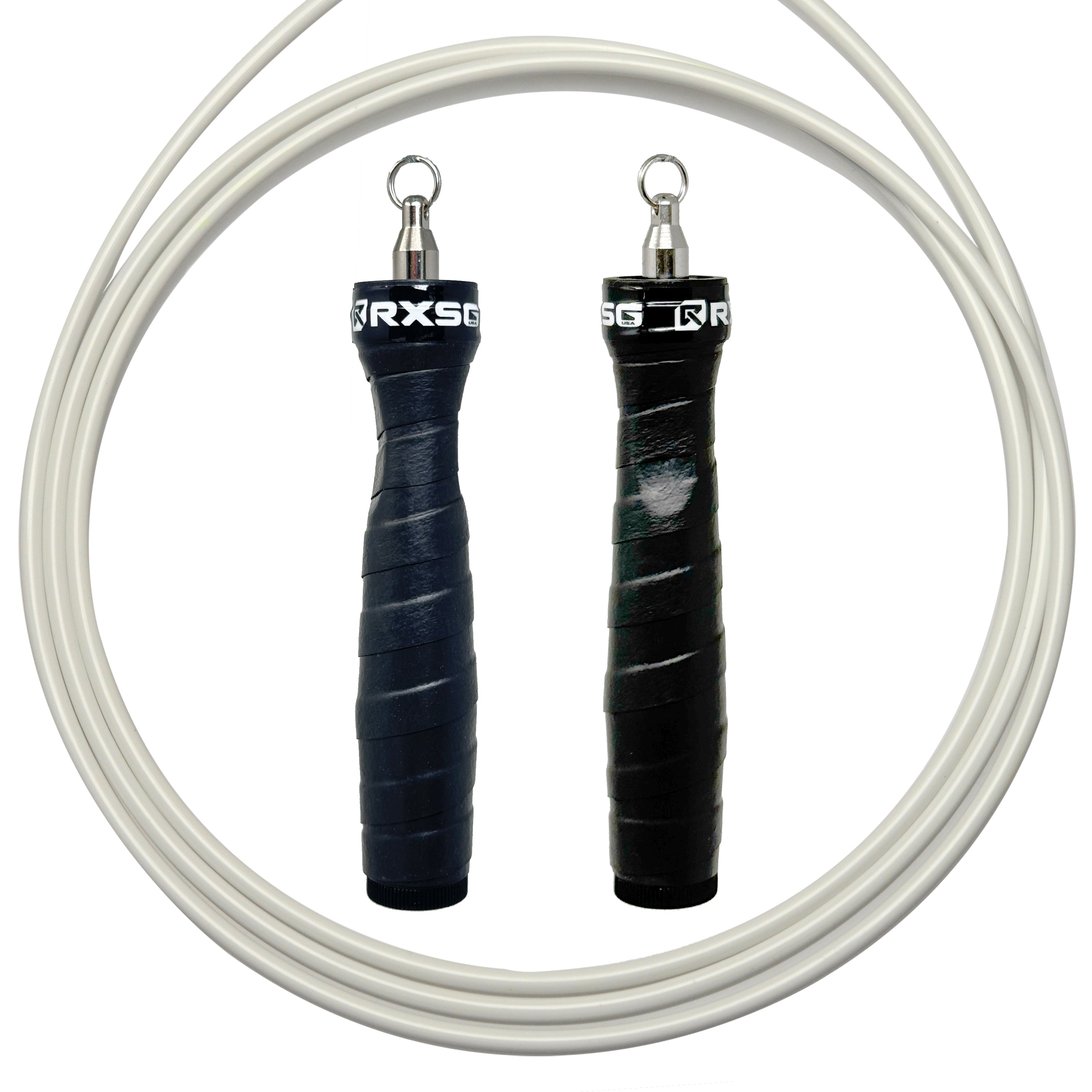 Rx Jump Rope 2.0 Black Handles with White Cable