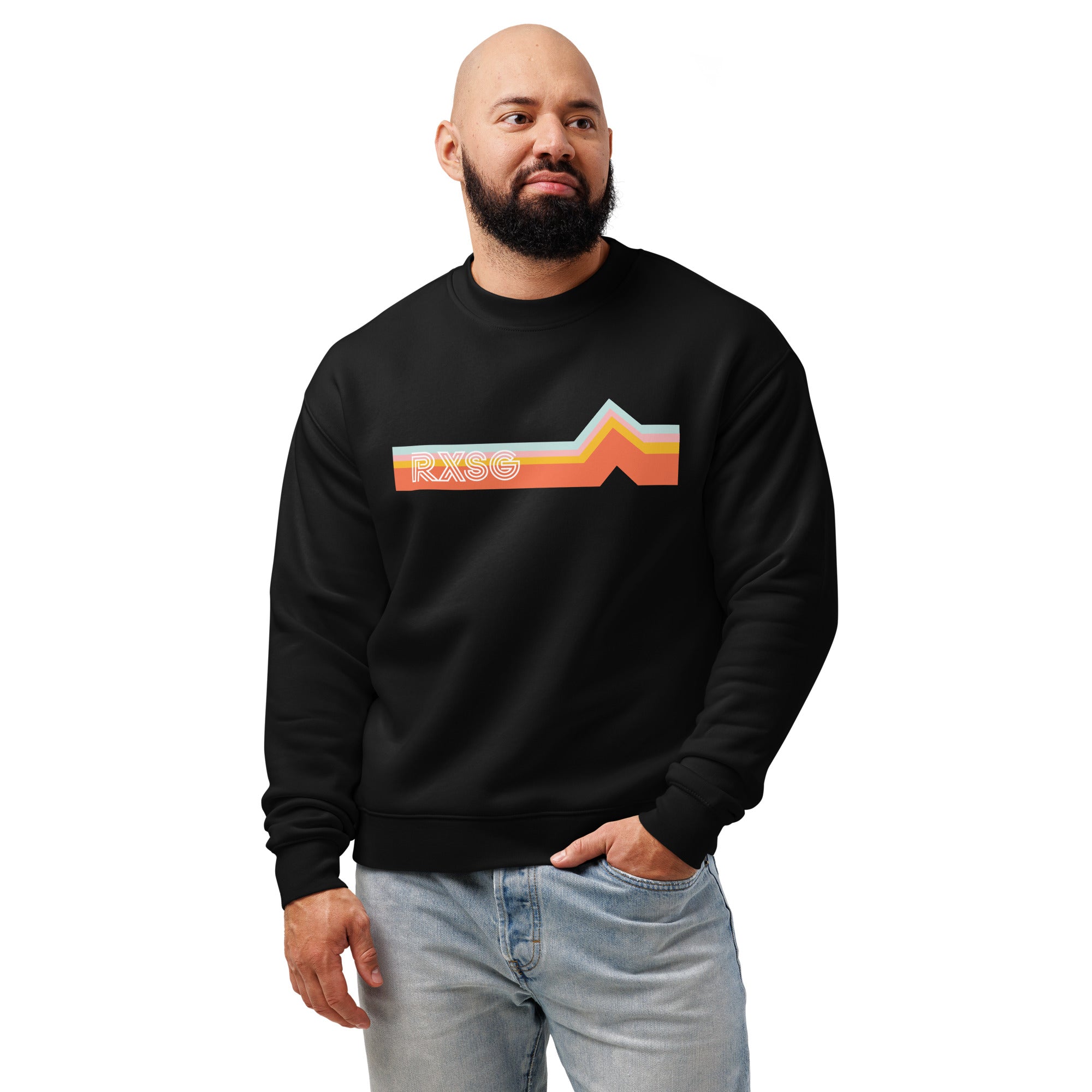 RXSG Vintage Crew Neck Sweatshirt Front on Male model